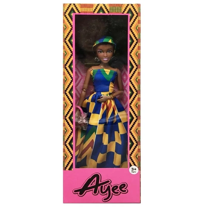 Hot selling african american dolls fashion girl doll toy black dolls with 4 styles