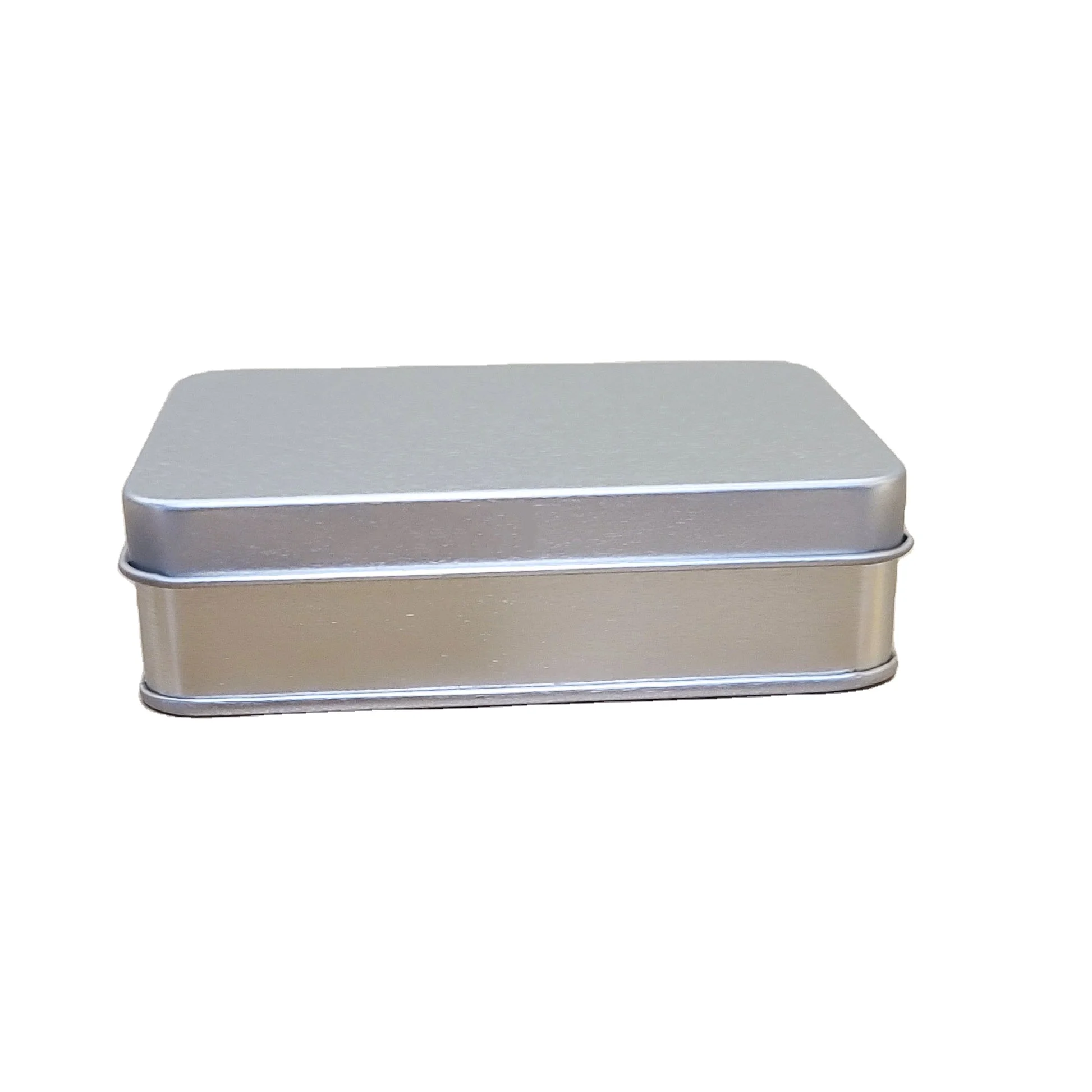 Rectangular Tins Metal Packing Box Black Silver Tin Container