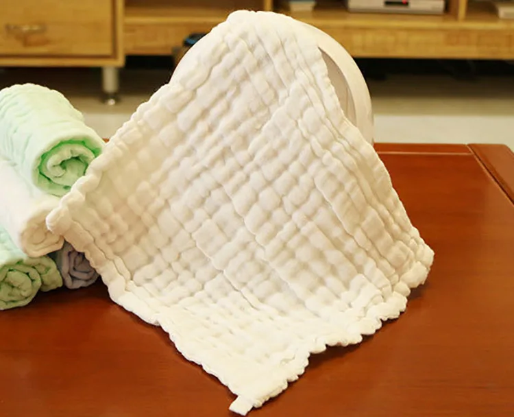 Newborn 100% cotton 6 layers gauze muslin face infant wash cloth kids handkerchief teething saliva baby face towel