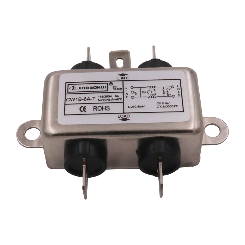 
EMI filter singlephase ac power filter 6A 220V Sample Available 