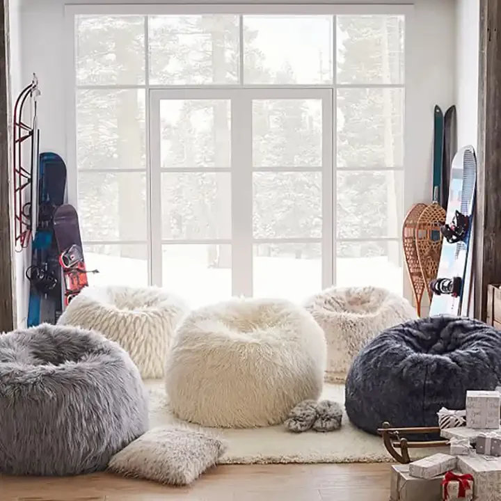 Comfortable Large Small Lazy Sofas Folding Sofa Bed Gaming Faux Fur Bean Bag Bed