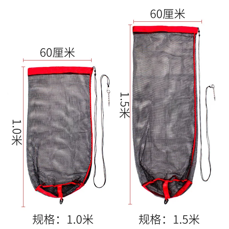 Fishing Bag Nylon Fishes Storage Shrimps Basket Mesh Fins Snorkel Gear Net Fish Collection Bag Folding fish net