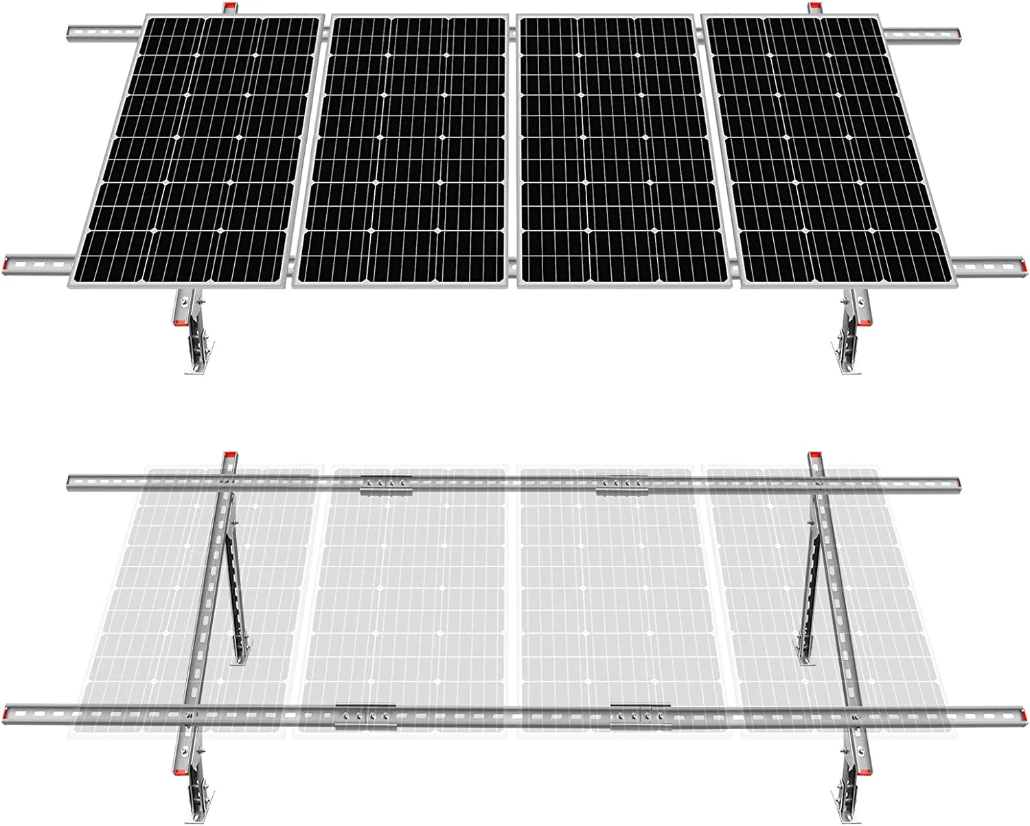 Solar Photovoltaic Mount Bracket with Screw Piles Roof Solar Photovoltaic Bracket Essential Component for Solar Mounting System