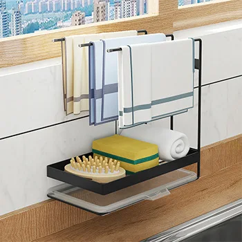 Sturdy Metal Baskets with Adhesive for Kitchen Organizer for Dish Sponge