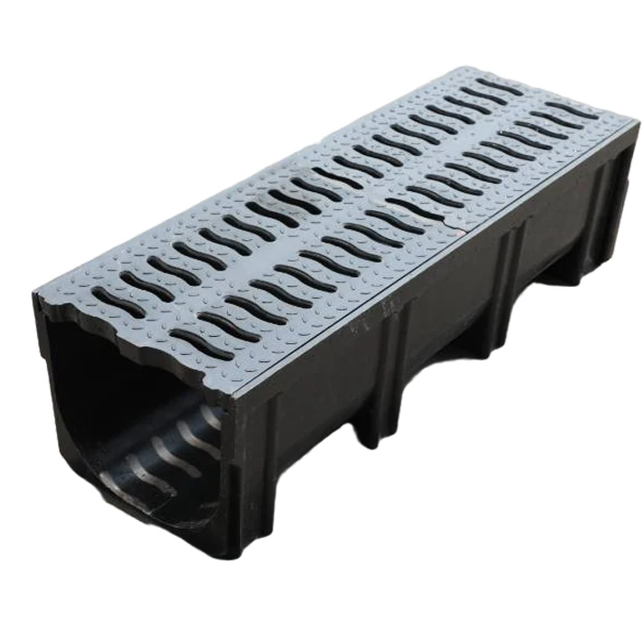 Polymer concrete rainwater gutter drain channel outdoor