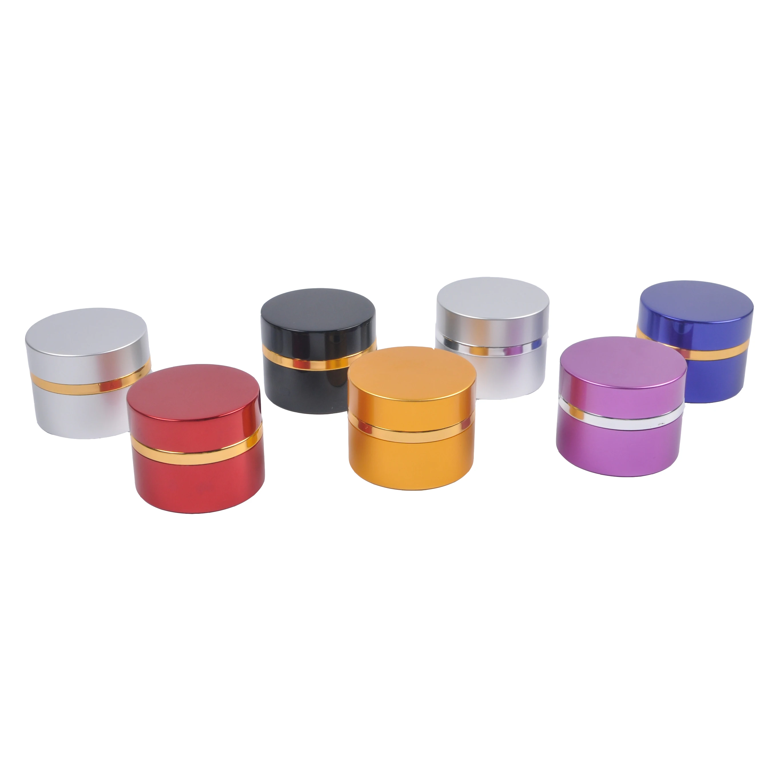 Matte Silver Aluminum Luxury ceramic cosmetic Cream Jars jar green cosmetic jar