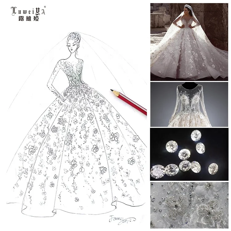 Hochzeitskleid Maternity Dresses Princess Women Ball Gown Beaded Shoulder Wedding Dress Bridal Gowns With Royal Train