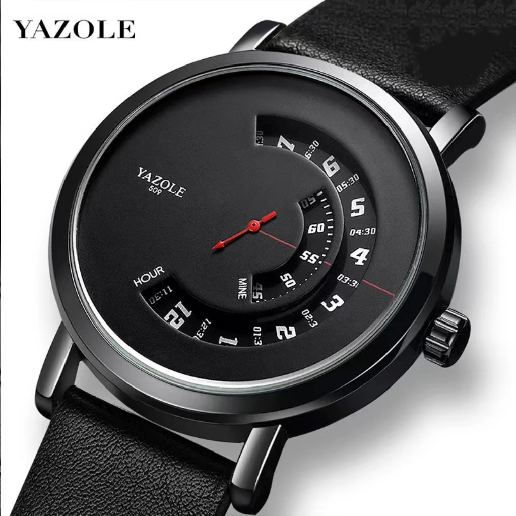 Yazole 509 0EM Supply Low MOQ Fashion Turntable Mens Hand Watch Waterproof Wristwatches Sport Men Quartz Watches Wholesale Price