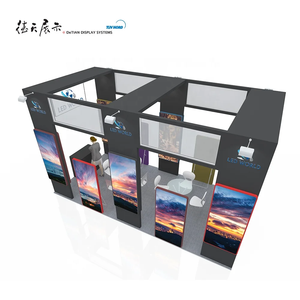 Open 3x3 expo stands, aluminum trade show booth portable exhibition stands design