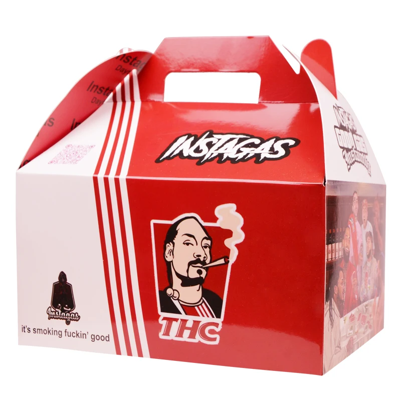Custom Takeaway Fried Chicken Box Fast Food Packaging  French Fries Packaging Burger Fry Chicken Paper Boxes With Handle