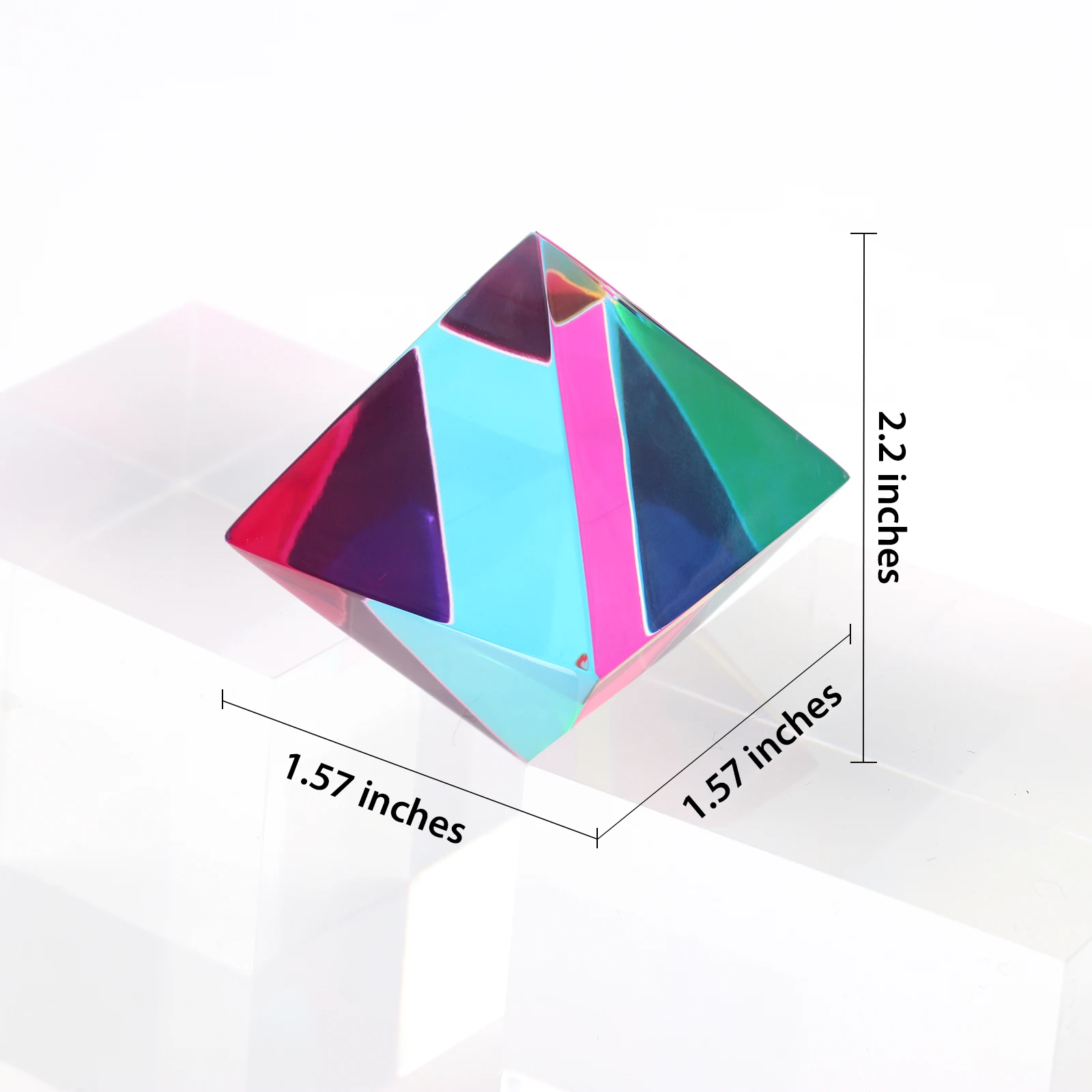 ZhuoChiMall CMY Orthoctahedron, 40mm (1.57 inch) Regular Octahedron Prism