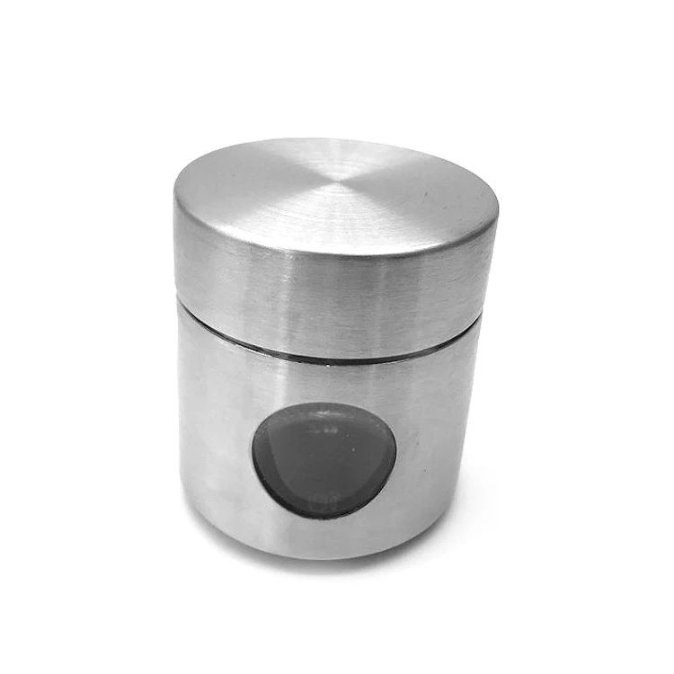 Small size 100 ml stainless steel glass mini coffee bean food container coffee bean container
