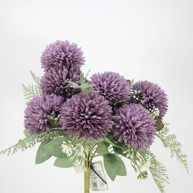 P-016 Wholesale Purple Series Bouquet Orchid Flower Silk Hydrangea Rose Peony Wedding Decoration Supplies Artificial Flower