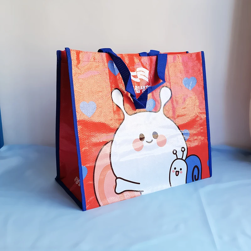 Custom new durable xmas christmas holiday supermarket gift pp woven laminated Grocery shopping tote  plastic bag