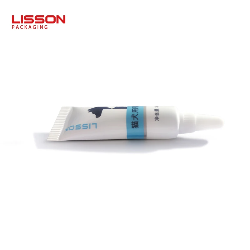 Mini Ointment Tube Manufacturer Lisson Wholesale Custom Cream Long Nozzle Ointment Squeeze Packaging Tube for Pets