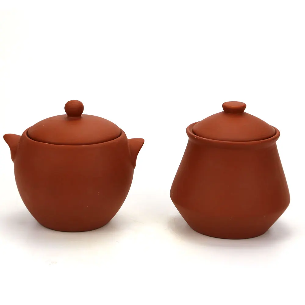 High temperature terracotta clay soup pot with lid for food