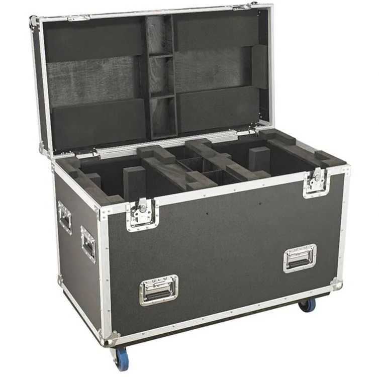 China strong manufacturer black dustproof large rolling aluminum flight case for microphone stand