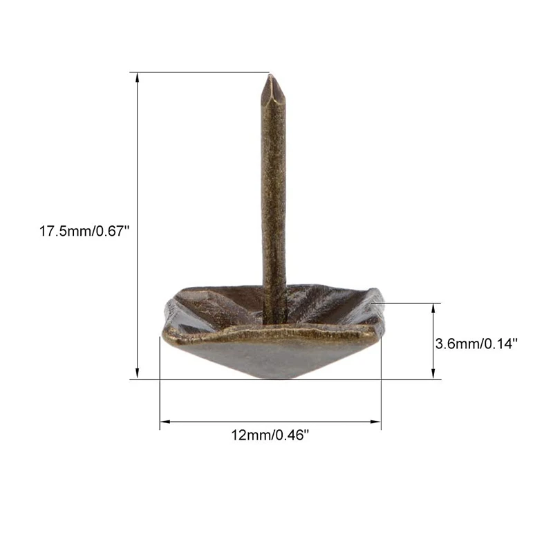 Decorative Sofa Upholstery Nails Tacks Square Head Antique Furniture Nails Pins Bronze Tone VT-14.126