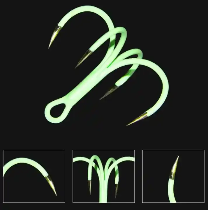 In stock 16# 18# Quadruple Squid Octopus Hooks Sea Hook Jig Assist Fourfold Luminous Fishing Hook