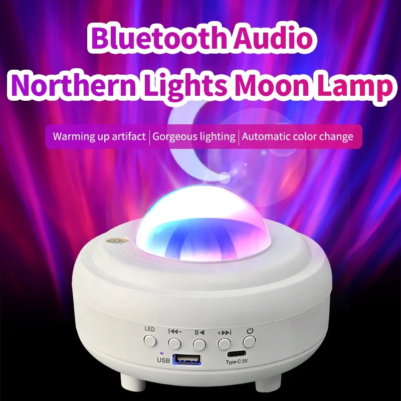 Bluetooth speaker laser moon starry atmosphere projector nightlight U disk music usb wireless live room scene