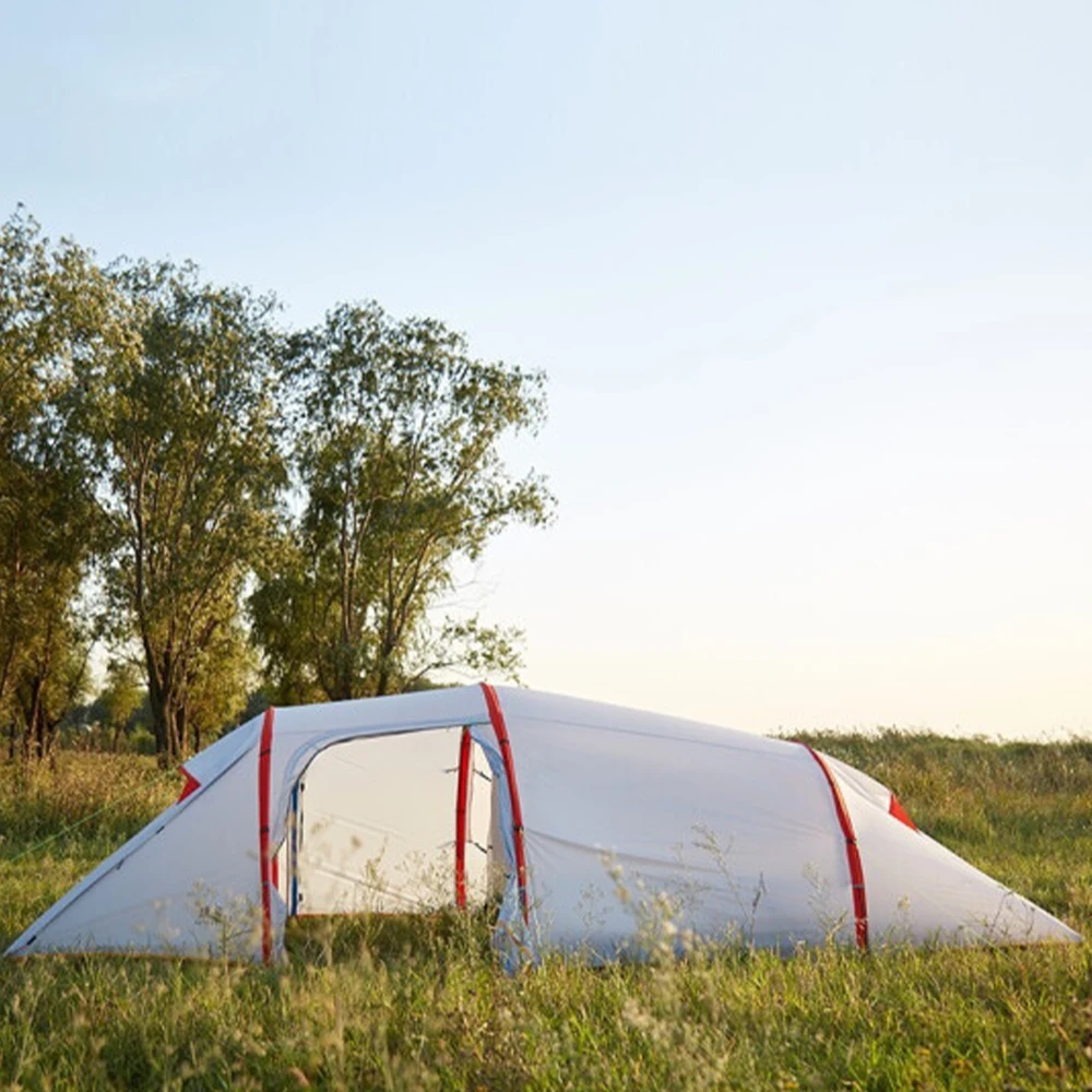 Ultralight 3 person Tunnel account outside camping equipment one bedroom one living room portable camping tunnel tent