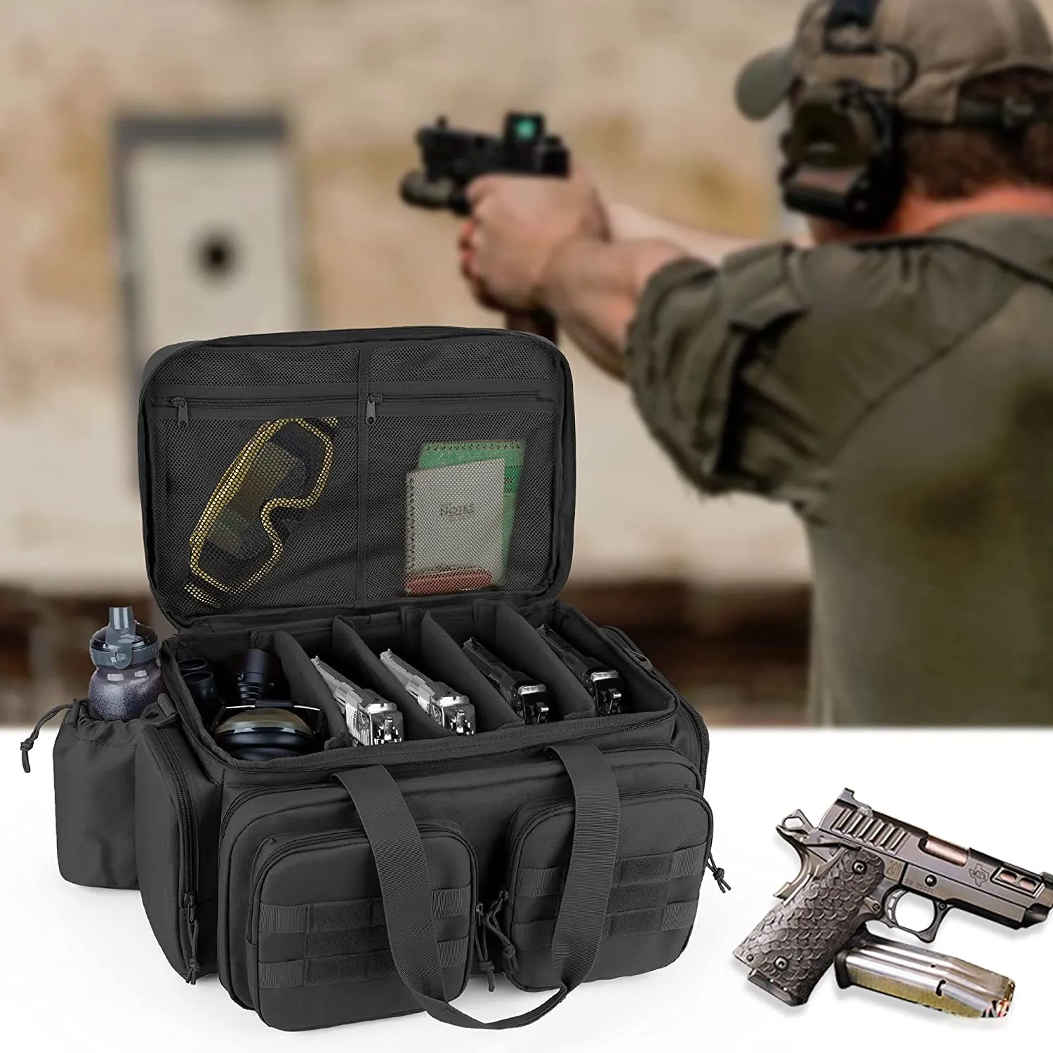 FREE SAMPLE Tactical Range Bag Shooting  Range Duffle Bag Magazine Slots for Hunting and Range Outdoor Activities