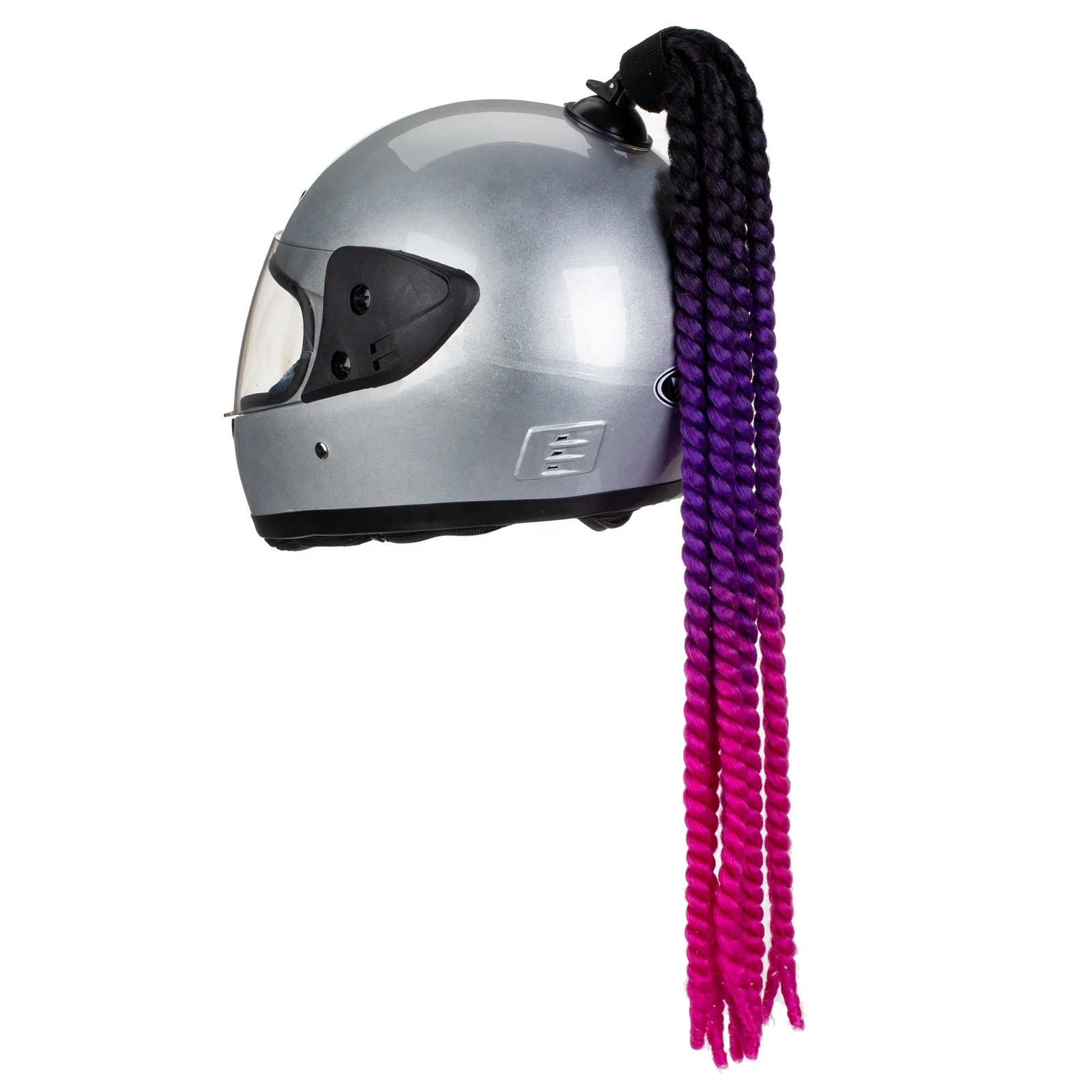 
Helmet Hair Ponytail Curly Braid Pigtails Ponytails Accessory with Suction Cup for Motorcycle Bike Cycling Outdoors Helmets 