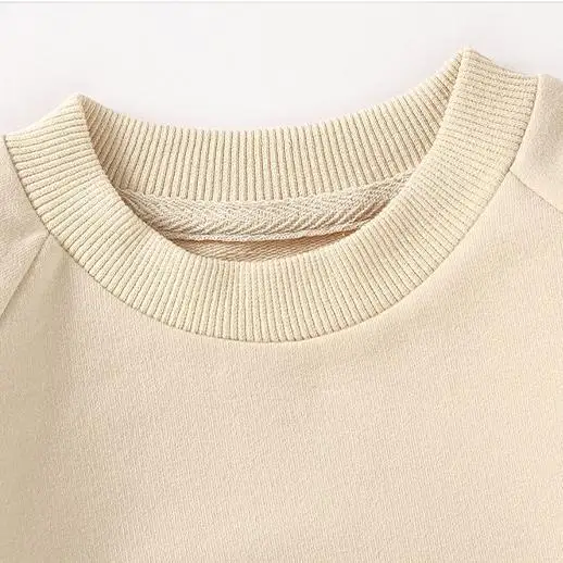 Wholesale Organic Cotton Autumn Winter  Loose-Fit Pullover Cozy SoftLong Sleeve Sweater custom embroidery sweatshirt