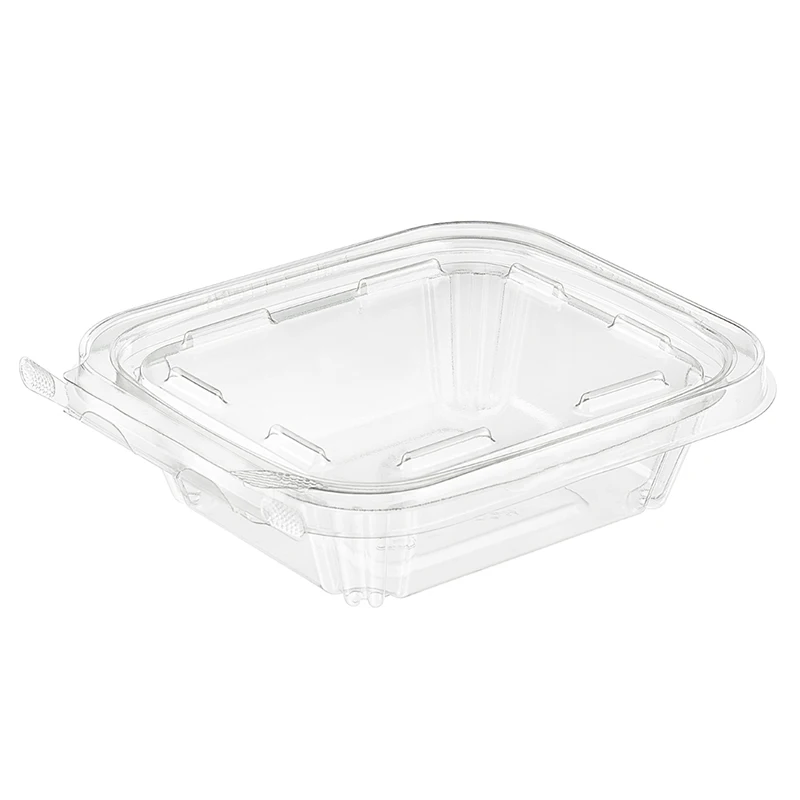 tear strip hinged lid rectangular deli container 8oz food grade tamper evident plastic container tamper proof container