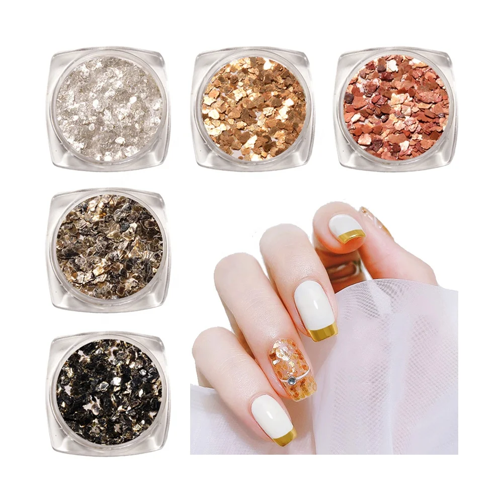 Wholesale 3D Holographic Irregular Chunky Nail Glitter Flakes Shining Iridescent Nail Sequins for Decoration