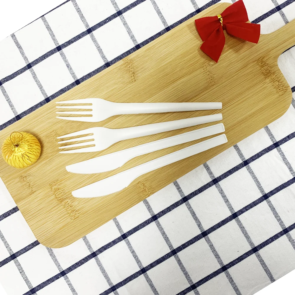 Free Sample Available Polylactic Acid Biodegradable Cutlery Renewable Resources Dinnerware Set