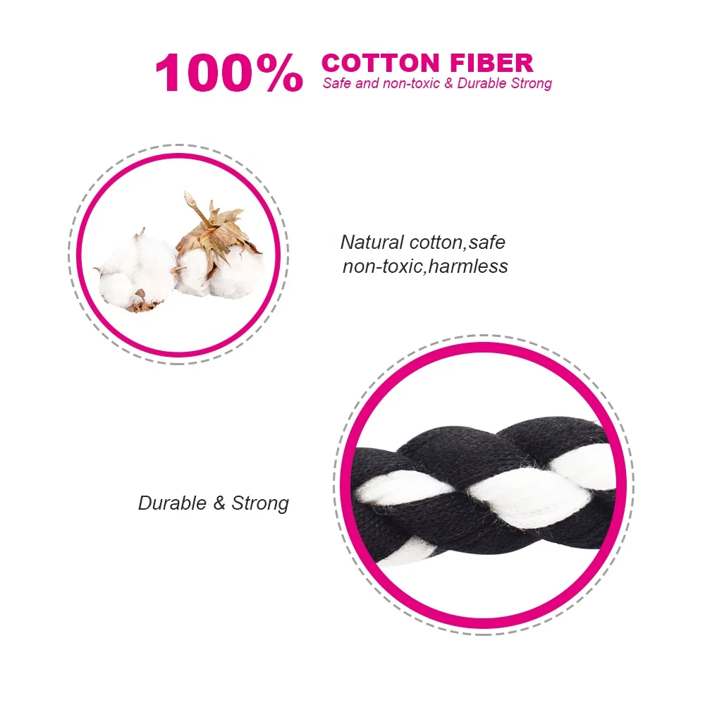 Puppy Chew Rope Toys Rubber Pet Dog Molar Bite Chew Toy with Cotton Rope