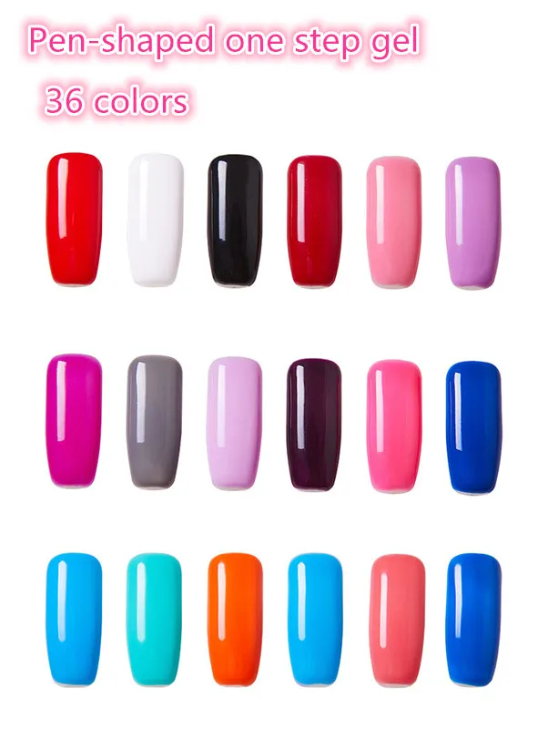 professional 36 colors one step easy carry easy operate rotate open uv gel nail polish pen nail pen gel manufacturers