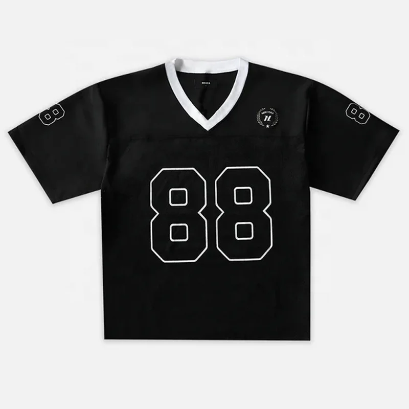 Manufacturer Custom Retro Football Jersey Boxy Cropped Fit Screenprinted Patch Embroidered Athletic Soccer Jersey