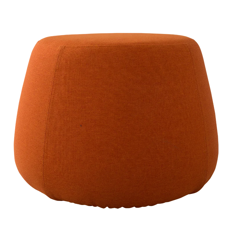 Modern Fabric Footstool Round Stool Ottoman Pouf