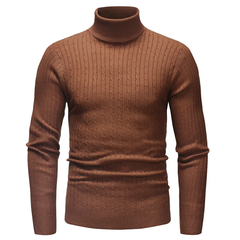
Hot sale cheap cable knit turtleneck sweater men 