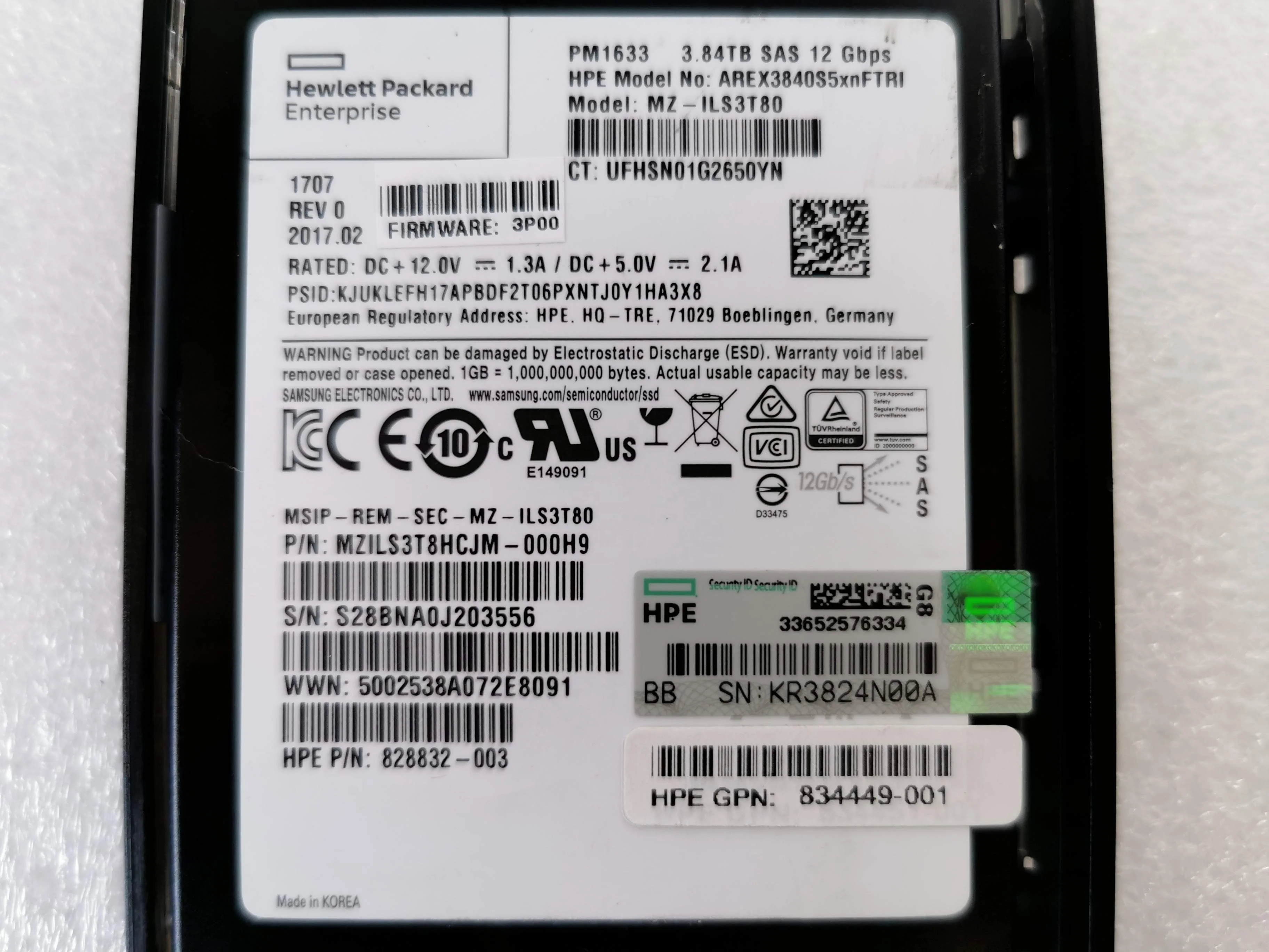 834598-001 для HP 3par 8000 3 84 T SAS 12 Гбит/с cMLC SSD жесткий диск 834449-001 828832-003