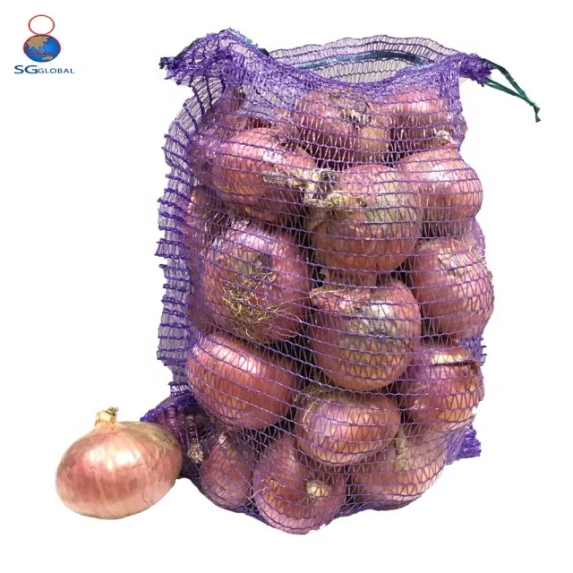 Weaving Pe Raschel Leno Sackuse 50kg pp Pe Mesh Net Raschel Bag Yellow 50x80 Pe Raschel Leno Mesh Bag for Potato for Firewood