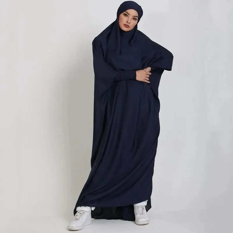 Ramadan Jilbab One Piece Prayer Muslim Women Hooded Modest Dress Dubai Borka Full Cover Khimar Niqab Islamic Hijab Abaya Robe
