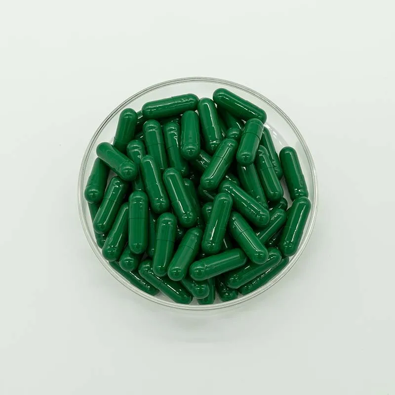The manufacturer produces high-quality medicinal gelatin hollow capsule capsule shell 1 dark green and white