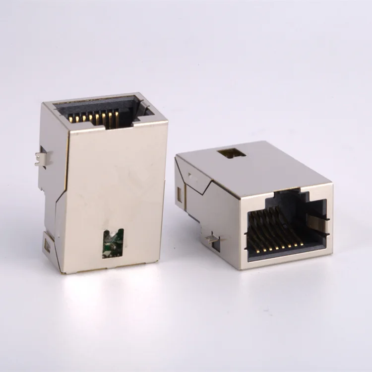 8P8C rj45 модульный Средний Монтажный таб-собственный Rj45 Pcb трансформатор экранированный разъем поверхностного