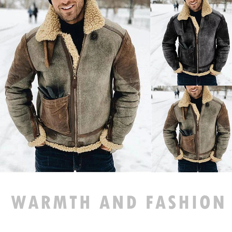 Новая модная зимняя мужская куртка Бомбер пилот ВВС теплый мужской меховой воротник армейская тактическая флисовая однотонная для мужчин