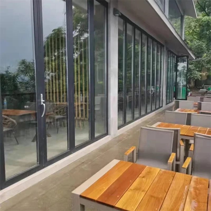 Aluminum Patio Bi Folding Door With Screen Aluminium Bi-Folding Glass Doors