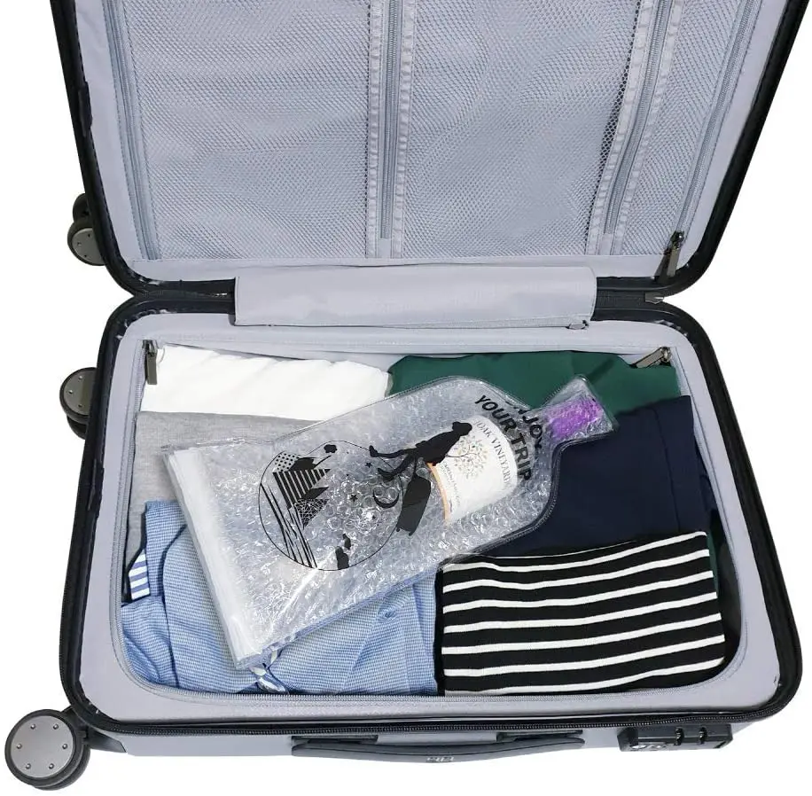 Eco-friendly Leak Proof PVC Wine Travel Protector Wine Bottle Sleeve Bag for Travel