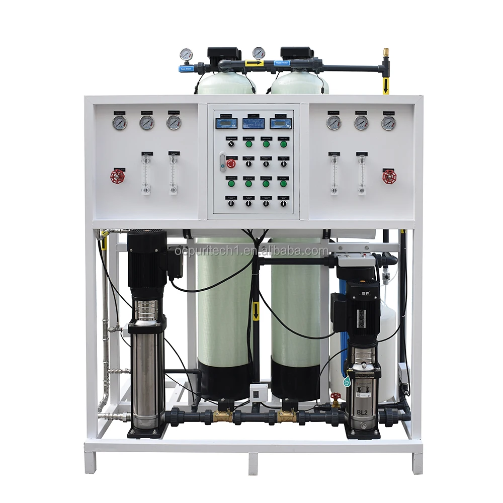 Ocpuritech 1000liter sistema de filtros de agua well water treatment ro system water treatment unit osmosis for dialysis