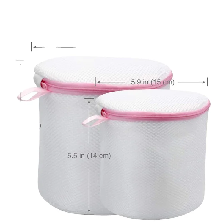 OEM fabric polyester nylon foldable zipped customized wash mesh laundry bag