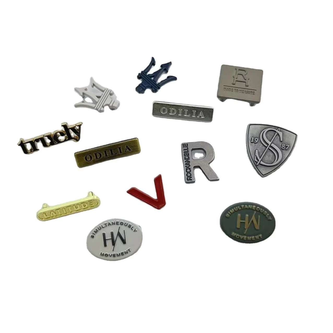 Customized Hardware Embossed Metal Tag With Brand Logo Tags Metal Clothing Labels For Clothing