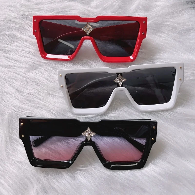 Z1485E New Vintage Men White Sunglasses Luxury One-piece Plastics Women Sunglasses Square