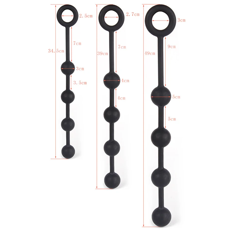 4 Balls Anal Beads Erotic G-spot Silicone Butt Plug with Pull Ring Sex Toys for Women Men