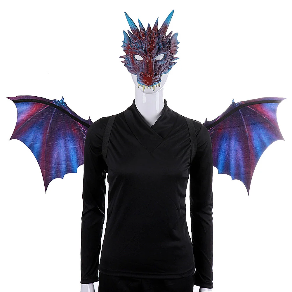Carnival Party Suit Cross Border European And American Adult Dance Dragon Mask Wing Suit Halloween Accessories